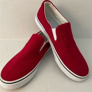 New Women's Red Slip on Canvas Sneakers, Size 10
$15
